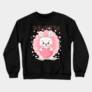 bunny heart cartoon Crewneck Sweatshirt